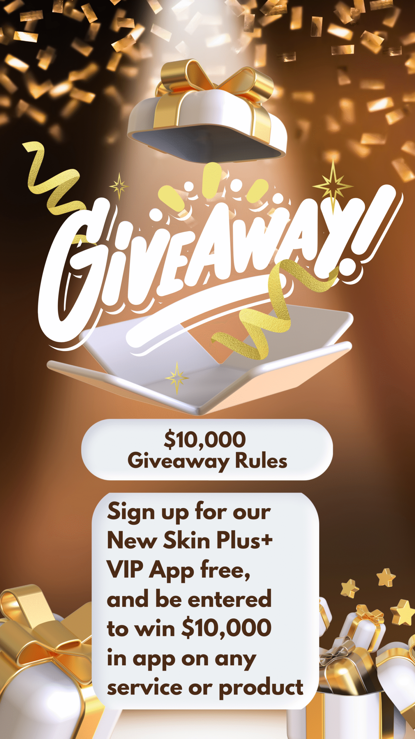 Golden White Confetti Giveaway Instagram Story